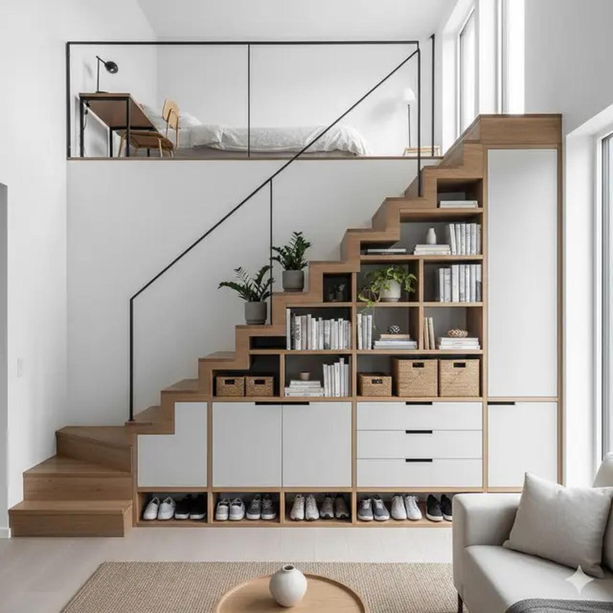8 Model Rumah Kecil Mezzanine dengan Rak Tangga Multifungsi, Solusi Cerdas Hemat Ruang