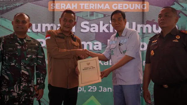 PT Indonesia Morowali Industrial Park (IMIP) penyerahan gedung Rumah Sakit (RS) tipe D Pratama Bahodopi kepada Pemerintah Daerah Kabupaten Morowali, Sulawesi Tengah. (Dok IMIP)
