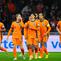 Pemain Timnas Belanda merayakan gol Tijjani Reijnders ke gawang Lituania di Grup G Kualifikasi Piala Dunia 2026 zona Eropa di Amsterdam, Selasa (18/11/2025) (AP Photo/Peter Dejong)