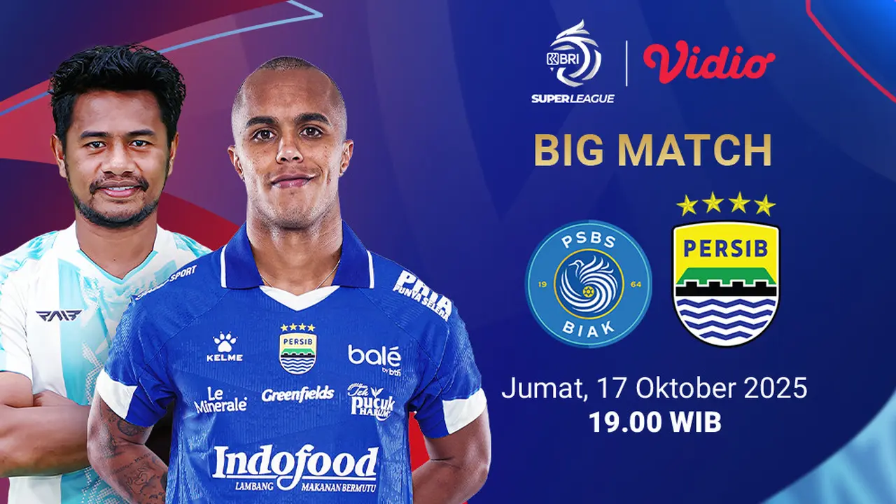 Saksikan siaran langsung BRI Super League PSBS Biak vs Persib eksklusif di Vidio. (dok. vidio.com)