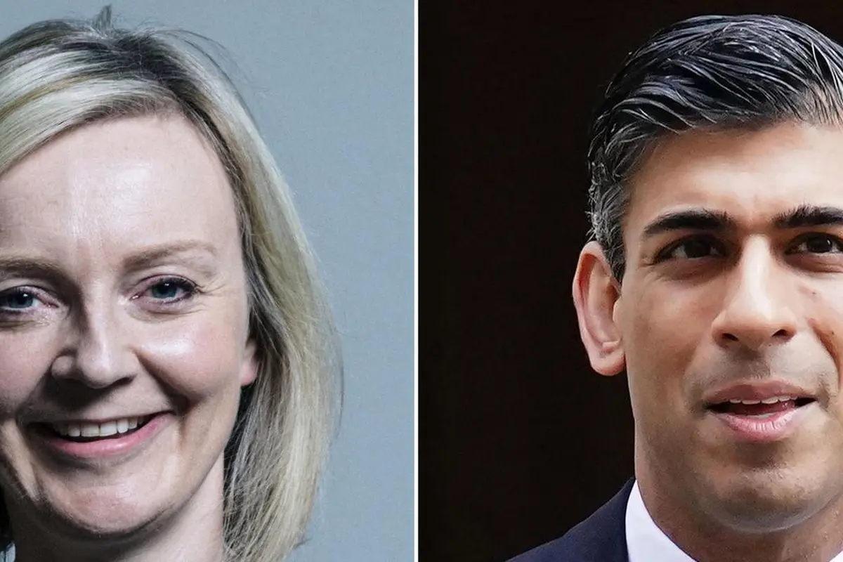 Rishi Sunak (kanan) dan Liz Truss (kiri), (AP)