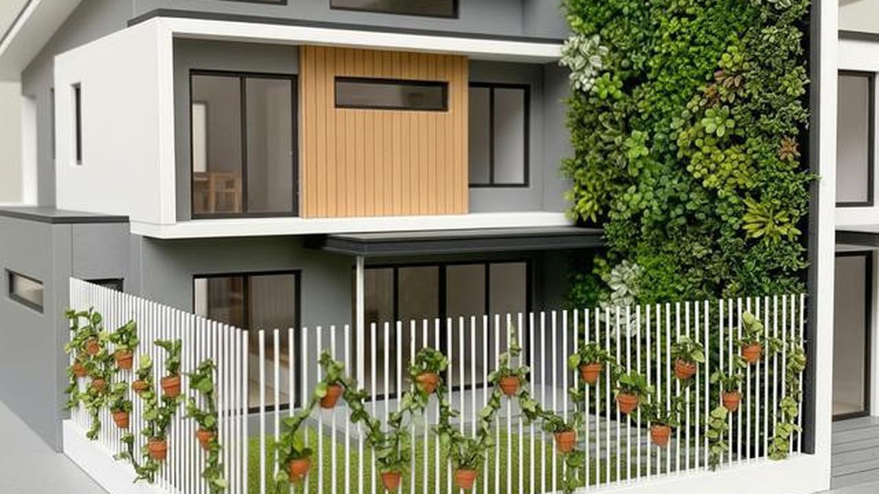 6 Model Rumah Kecil Tapi Luas dengan Pagar Tanaman Hias Modern Minimalis