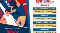 Jadwal dan Live Streaming Livoli Divisi 1 Babak 2 di Vidio, 30 September-2 Oktober 2022. (Sumber : dok. vidio.com)