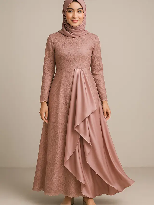 Model Gamis Brokat Full Layer Depan 2025/Ilustrasi AI