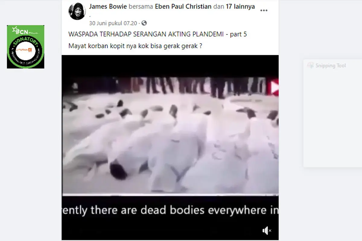 Cek Fakta Liputan6.com mendapati klaim video mayat korban Covid-19 bergerak