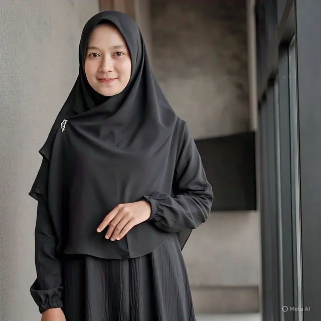Model Gamis Hitam Simple dan Elegan (Images by ChatGPT)