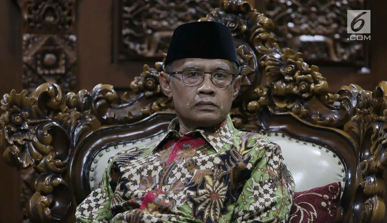 Ketua PP Muhammadiyah Dadang Kahmad saat menerima kunjungan Bakal Calon Wakil Presiden RI Ma’ruf Amin di kantor Pengurus Pusat Muhammadiyah di kawasan Menteng, Jakarta Pusat, Rabu (5/9). (Merdeka.com/Imam Buhori)