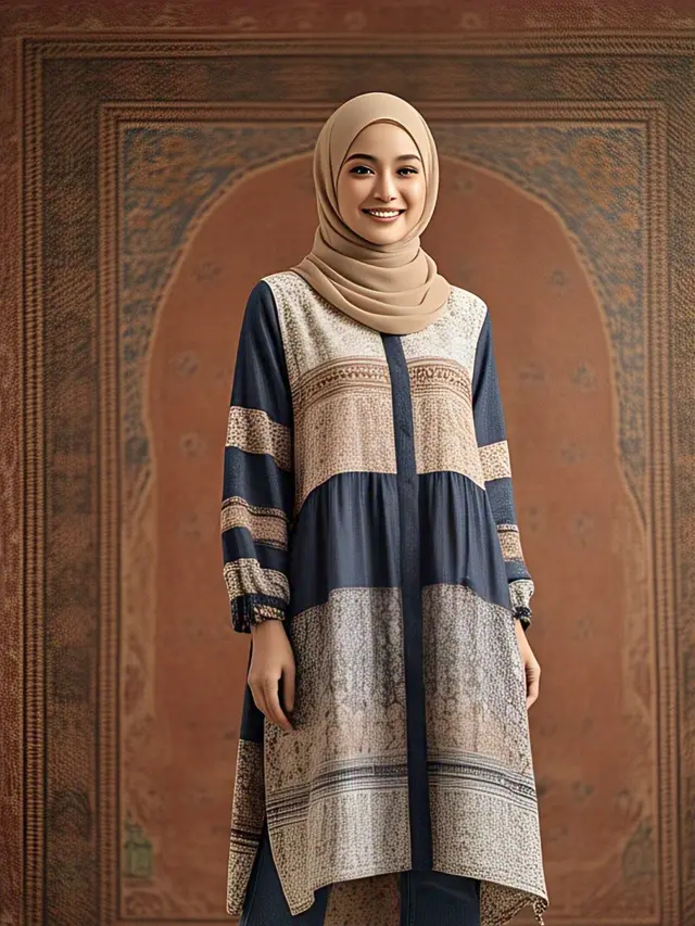 Padu Padan Tunik Long Dress dan Jeans Kekinian