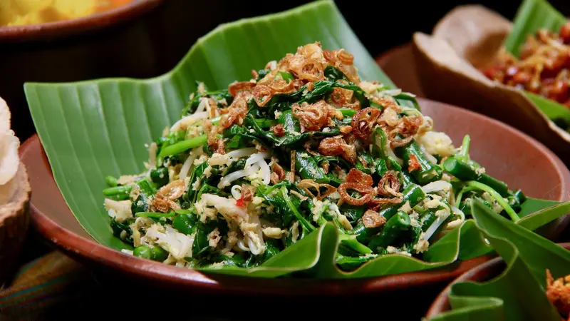 urap sayur bayam