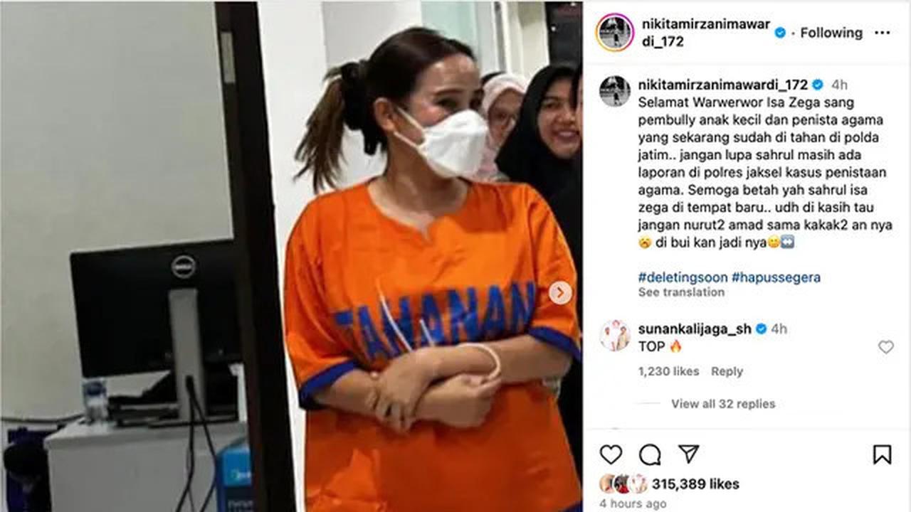 Nikita Mirzani Sebut Isa Zega Ditahan Polda Jatim, Diduga karena Bully Bayi Shandy Purnamasari