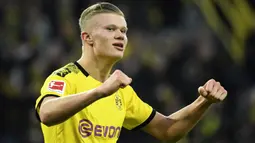 2. Erling Braut Haaland (Borussia Dortmund) - Meski Dortmund telah gugur, Haaland telah menyumbangkan 10 gol di komeptisi Liga Champions 2019/2020. (AFP/Ina Fassbender)