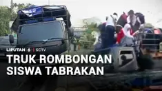 Ada dua dari lima truk tronton yang membawa murid-murid SMAN 79 Jakarta menabrak beton pembatas Jalan Cawang. Di tengah kepanikan, para murid dan guru berhamburan ke jalan menyelamatkan rekan-rekannya.
