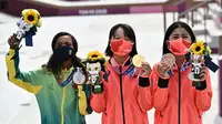 Atlet-Atlet Belia Kuasai Medali Skateboard Jalanan Putri di Olimpiade Tokyo 2020