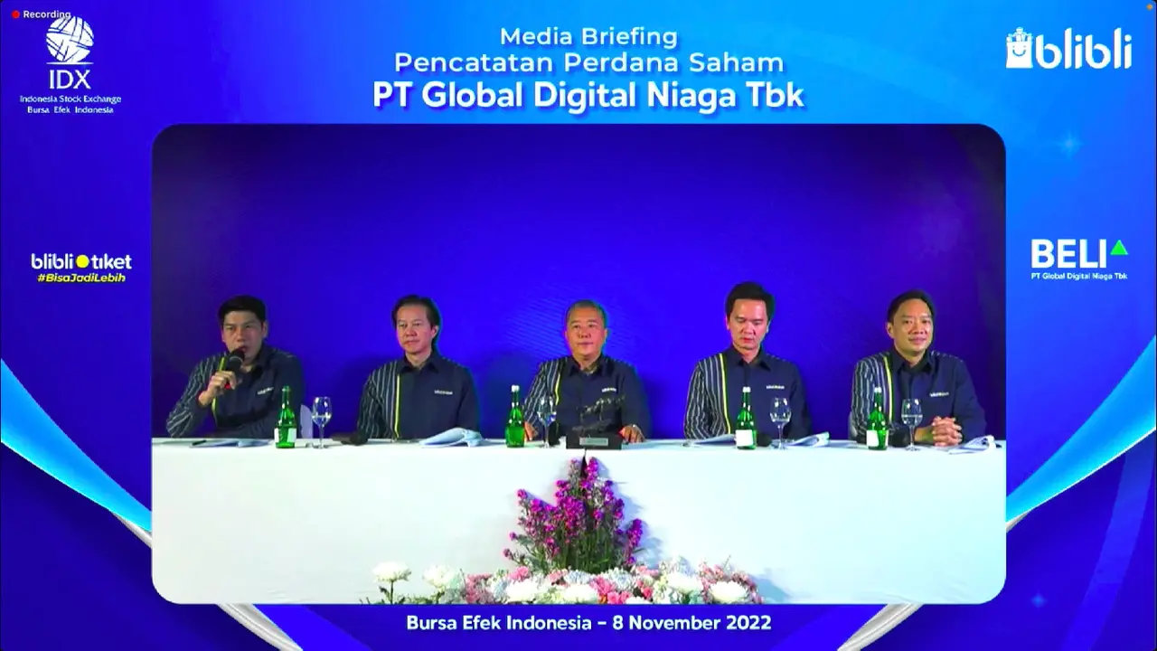 Media Briefing Pencatatan Perdana Saham PT Global Digital Niaga Tbk, Selasa (8/11/2022).