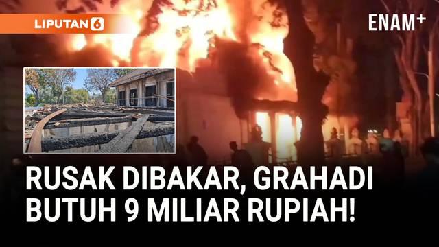 Bangunan Grahadi di Surabaya Jawa Timur rusak parah usai dibakar massa beberapa hari lalu. Perbaikan gedung bersejarah tersebut membutuhkan anggaran 9 Miliar Rupiah.