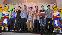 Suasana konferensi pers BCA Indonesia Open Series Premier 2015, Jakarta, Senin (25/5/2015). Nomor ganda putra dan ganda campuran menjadi andalan PBSI untuk meraih gelar. (Liputan6.com/Herman Zakharia)
