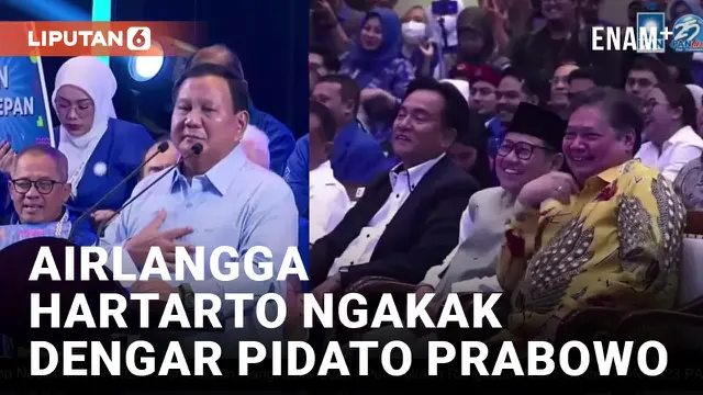 Pidato Prabowo Bikin Airlangga Hartarto Tertawa Histeris