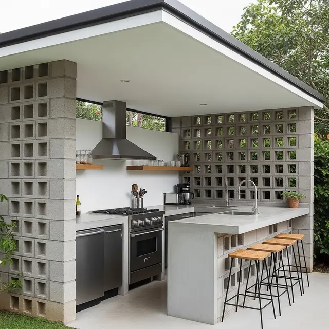 Desain Dapur Semi Outdoor Anti Tempias Hujan untuk Rumah Minimalis