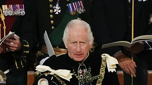 Raja Charles III dalam penobatan di Skotlandia. (Aaron Chown/Pool Photo via AP)