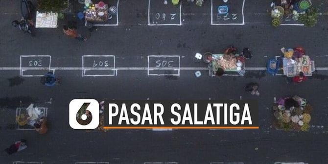 VIDEO: Cara Unik Pasar Salatiga Terapkan Physical Distancing