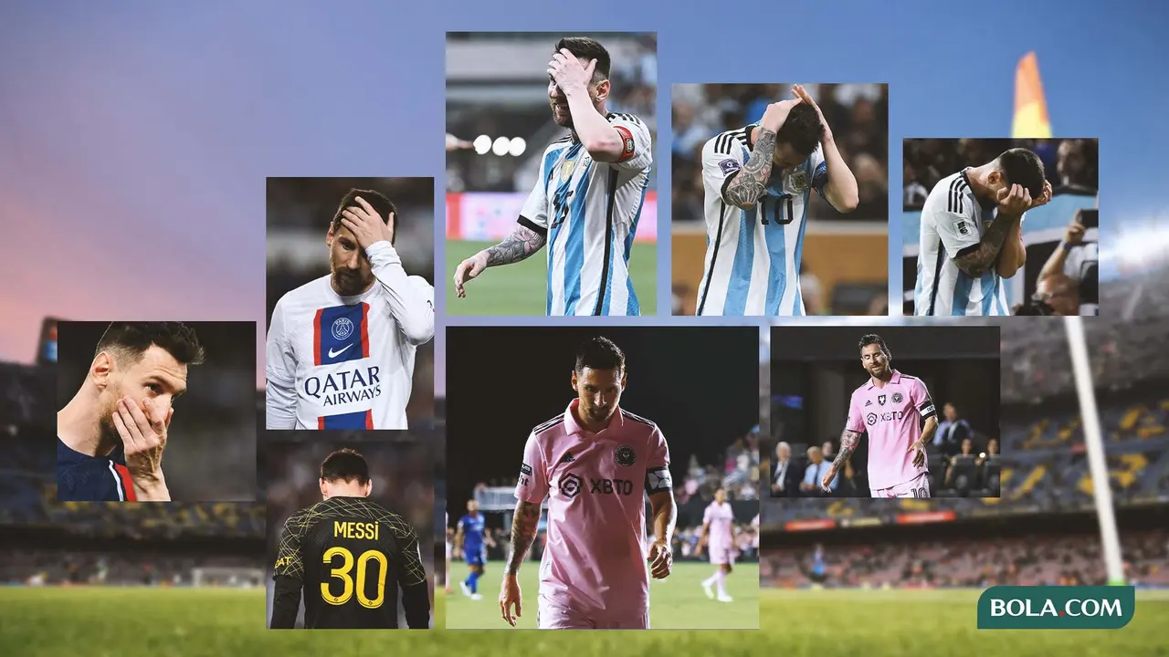 Kolase - Ekspresi Murung Lionel Messi
