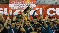 Timnas Singapura saat menjadi juara AFF Cup 2012 (PORNCHAI KITTIWONGSAKUL / AFP)