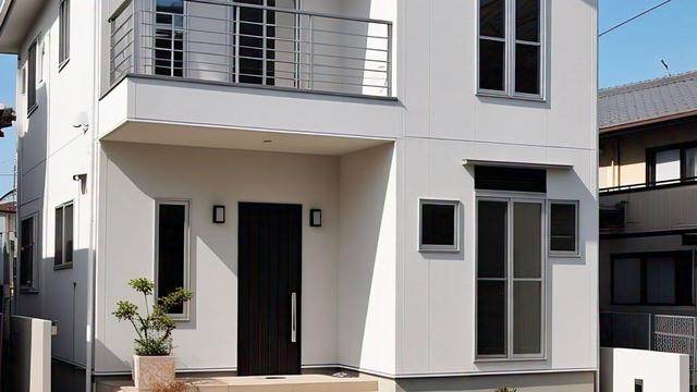 Model Rumah 2 Lantai Minimalis dengan Desain Fasad Putih dan Balkon Kecil/Nurul Diva Kautsar via Meta AI