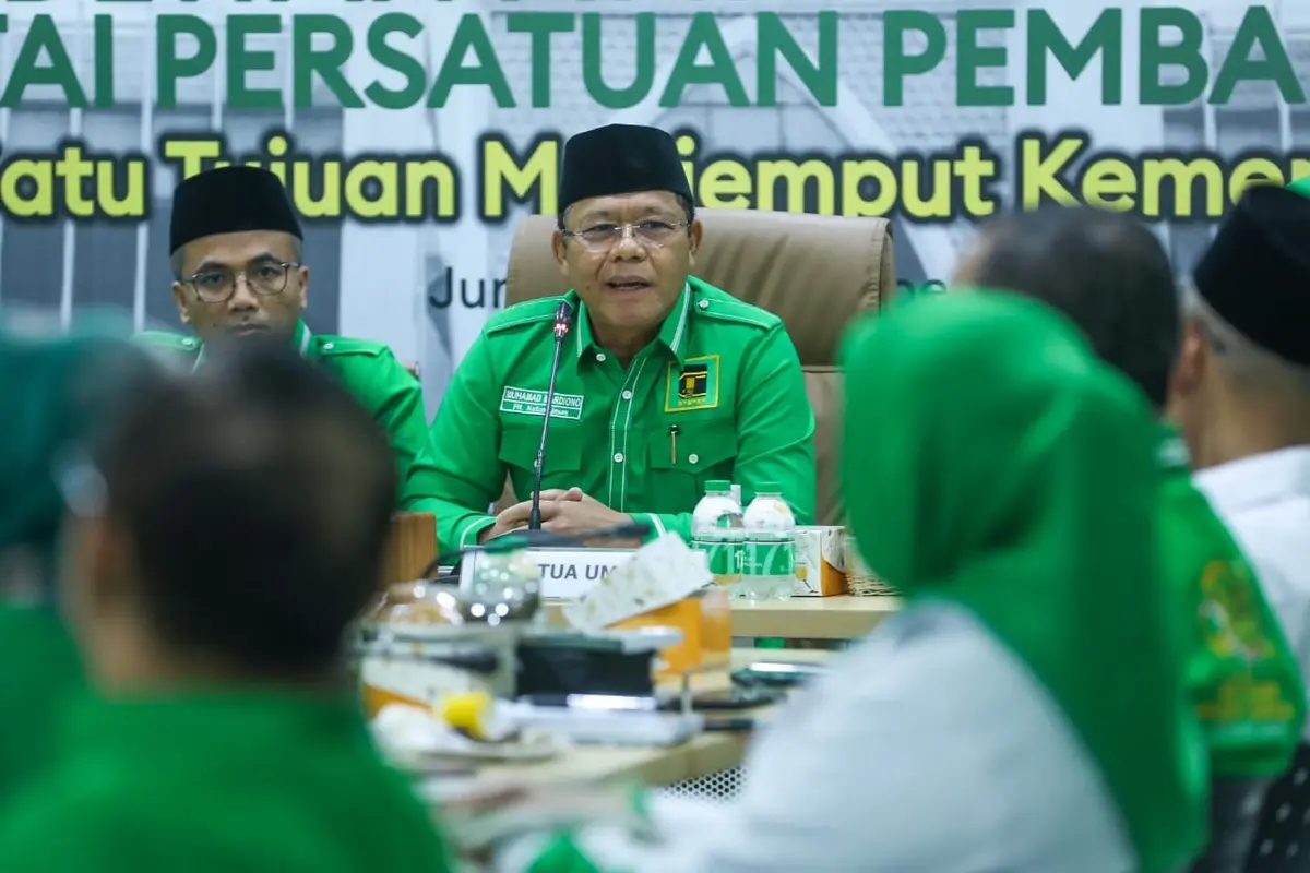 Plt Ketua Umum Partai Persatuan Pembangunan (PPP) Muhamad Mardiono menggelar Rapat Pengurus Harian ke-19 di Kantor DPP PPP, Menteng, Jakarta Pusat.