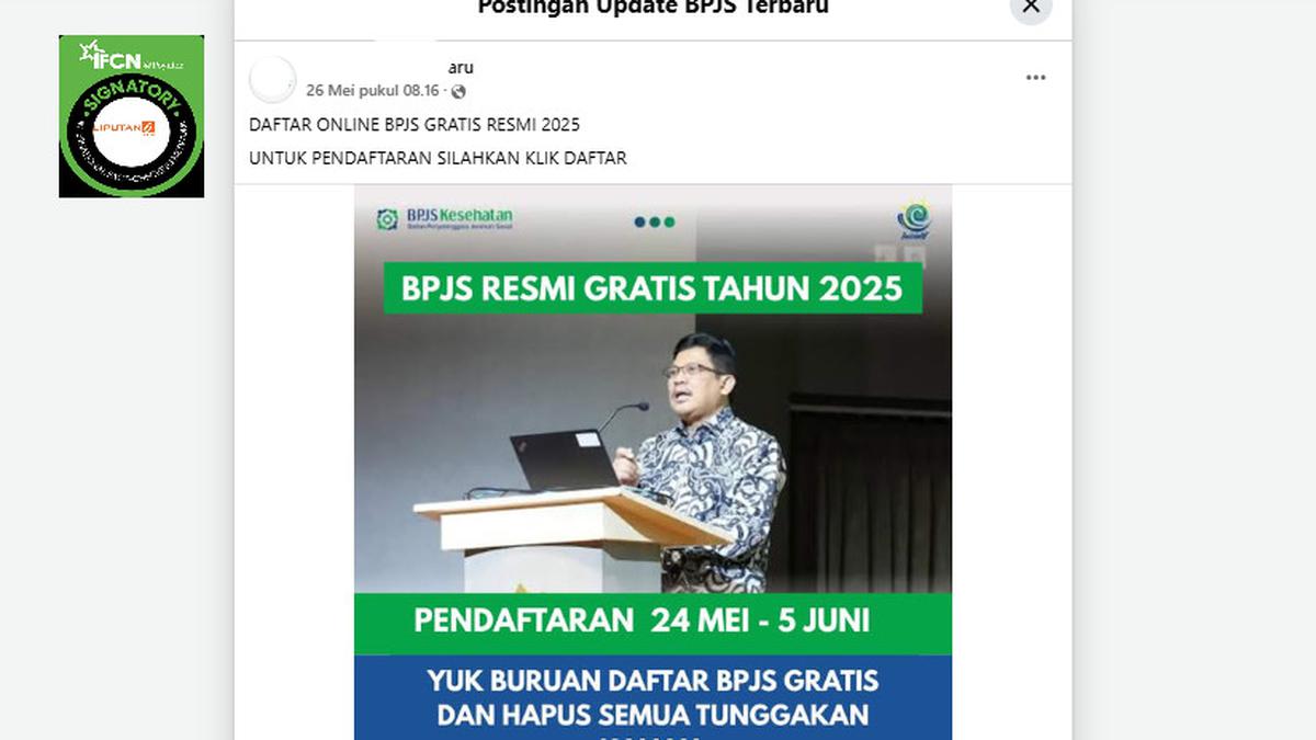 Cek Fakta: Link Ini Bukan Pendaftaran Resmi BPJS Online Gratis