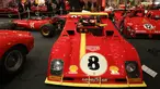 Mobil-mobil Ferrari klasik saat dipamerkan dalam peresmian pameran Ferrari di Monako (3/12). Sekitar lima puluh mobil ferrari unik klasik di dunia ini dipamerkan di acara tersebut. (AFP Photo/Valery Hache)
