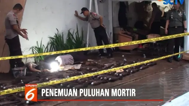 Diduga mortir-mortir ini sisa perang dunia ke-2 yang telah lama terkubur.