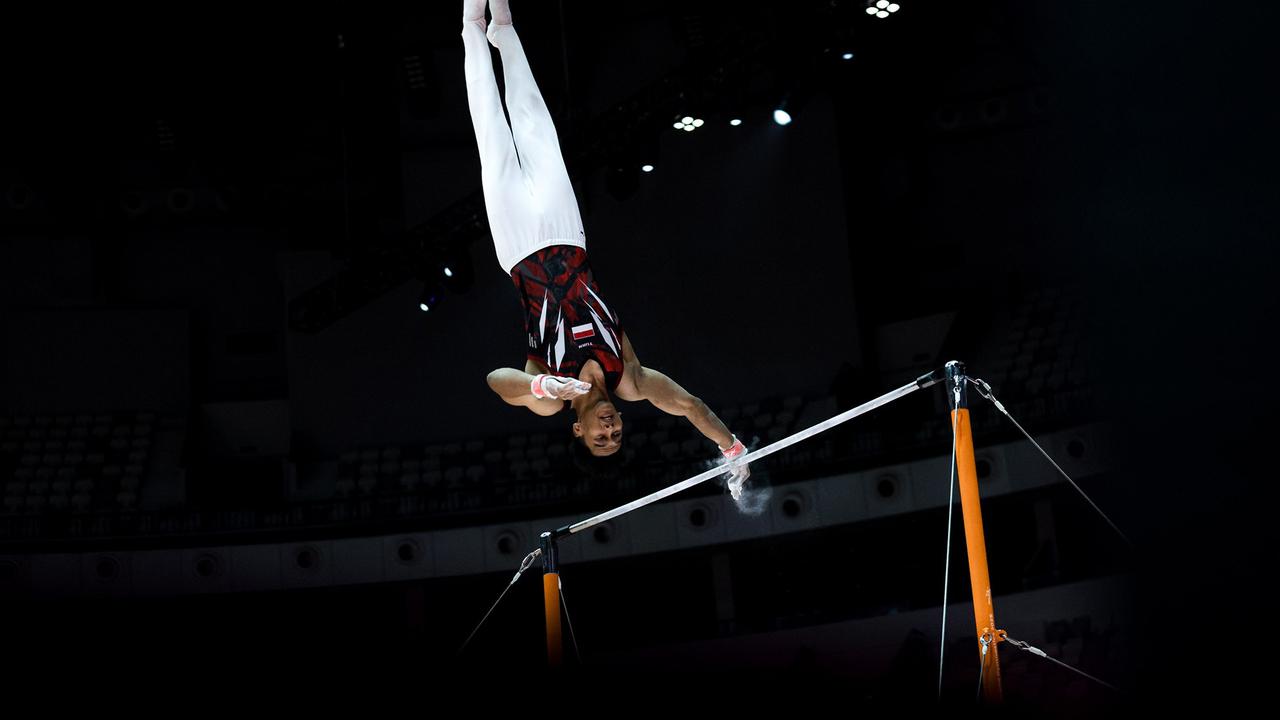FOTO: Aksi Tim Senam Putra Indonesia di  Kejuaraan Dunia Gimnastik 2025