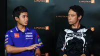 Dua pembalap Indonesia, Galang Hendra Pratama (kiri) dan Immanuel Putra Pratna (Ferbian Pradolo/Liputan6.com)