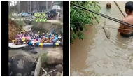 Momen Apes Orang di Sungai Ini Bikin Elus Dada. (Sumber: X/@asupanmemevideo dan 1cak.com)