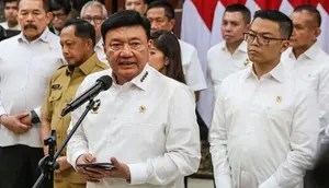 Menko Polkam Budi Gunawan saat memberikan keterangan pers di Kantor Menko Polkam. (Istimewa)