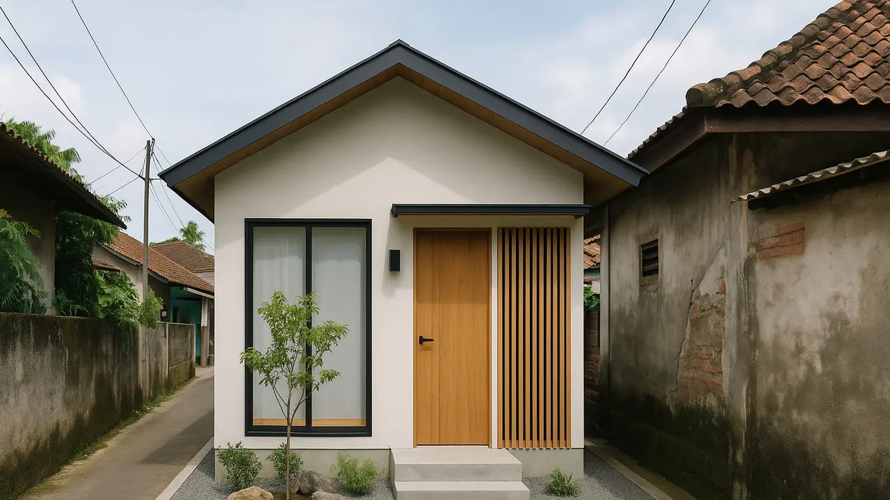 Model Rumah Gaya Jepang Minimalis Rp 100 Juta di Gang Sempit/Ilustrasi AI