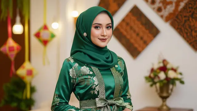 Model Gamis Satin Layer Brokat untuk Lebaran 2026