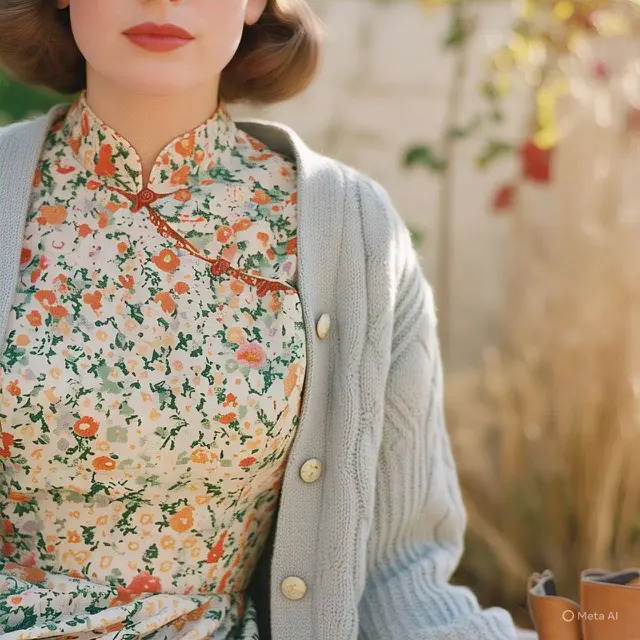 Dress Vintage Floral 1950-an
