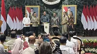 Menteri Agraria dan Tata Ruang/Badan Pertanahan Nasional (ATR/BPN) Agus Harimurti Yudhoyono (AHY) di Balai Agung, Balai Kota Jakarta, Selasa (2/4/2024). (Liputan6.com/Winda Nelfira).