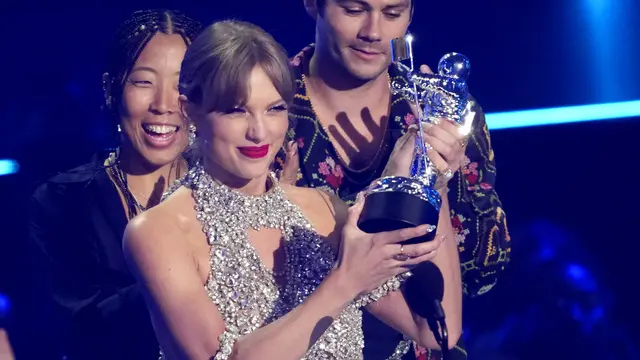 Taylor Swift di MTV VMA 2022. (Foto: Charles Sykes/Invision/AP))