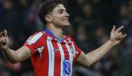 Julian Alvarez merayakan gol pada laga Athletic Bilbao vs Atletico Madrid di pekan ke-26 La Liga 2024/2025 (c) Ofisial X LALIGA