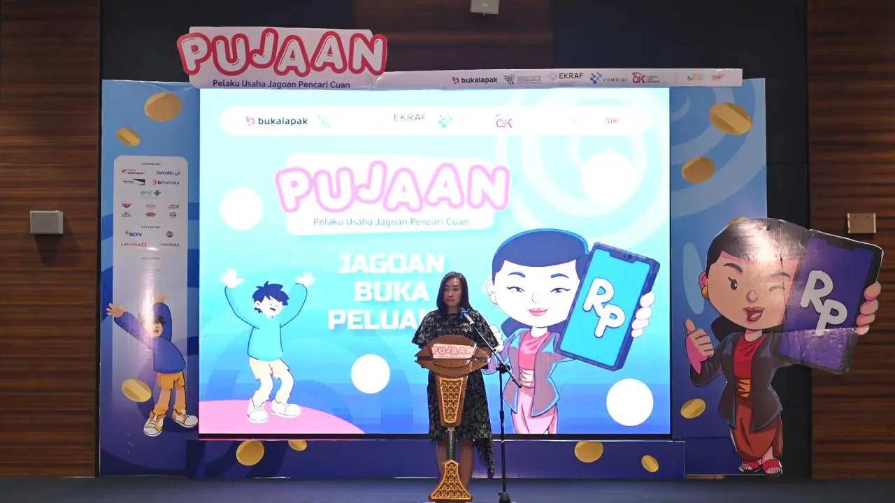 Direktur Utama Bukalapak Natalia Firmansyah dalam acara Pujaan Volume 5 di Sopo Del Tower, Jakarta, Selasa (27/10/2026).