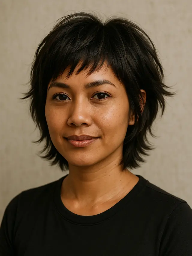 Model Rambut Bixie Cut 2025 untuk Potongan Pendek Trendy/Ilustrasi gambar AI