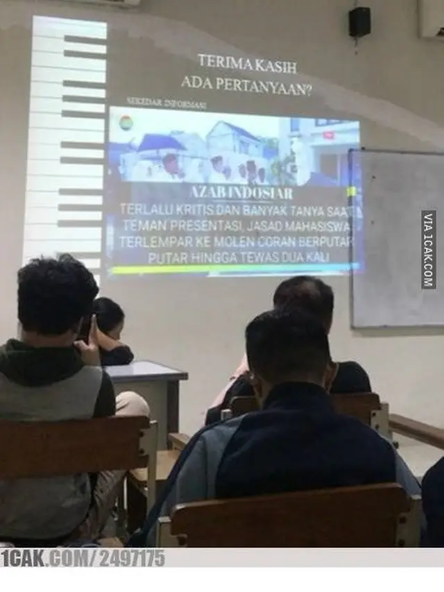 Potret Gambar Di-slide Akhir Presentasi Kelas Ini Bikin Malas Nanya