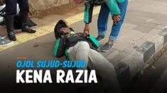 KENA RAZIA, DRIVER OJOL SUJUD SAMPAI TIDURAN DI HADAPAN PETUGAS