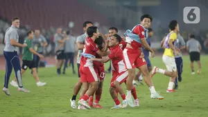 Timnas Indonesia U-23 sukses membungkam perlawanan Thailand pada babak Semifinal Piala AFF U-23 2025 di Stadion Utama Gelora Bung Karno (SUGBK) Jakarta, Jumat (25/7/2025). (Liputan6.com/Helmi Fithriansyah)