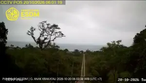 Anak Krakatau Erupsi Tiga Kali, Status Siaga