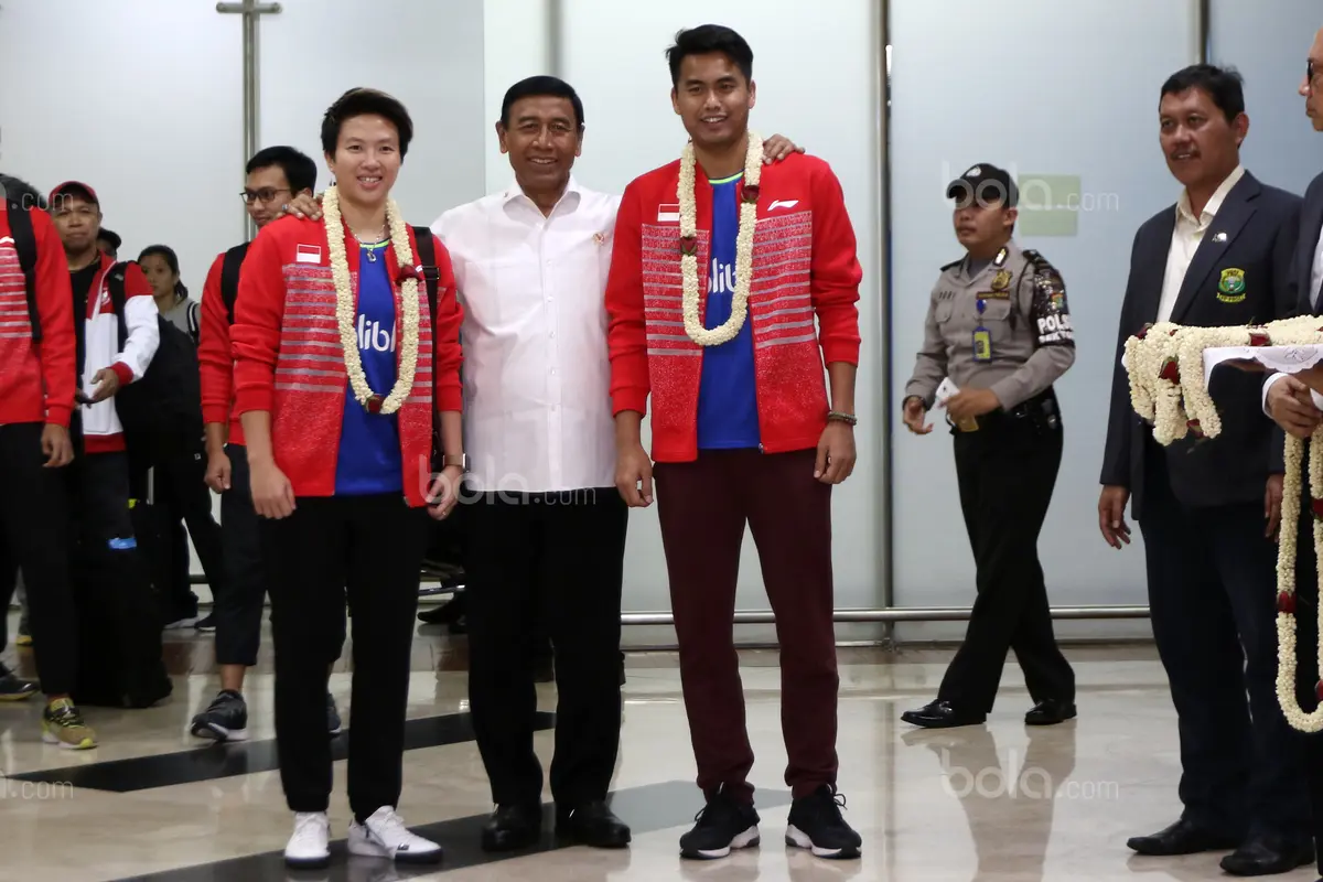 Tontowi Ahmad/Liliyana Natsir disambut Ketum PBSI, Wiranto