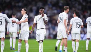 Vinicius Junior merayakan golnya ke gawang Deportivo Alaves, Rabu (22/4/2026) (AP Photo/Manu Fernandez)