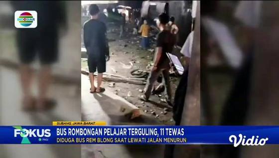 Fokus Pagi : Bus Rombongan Pelajar Alami Rem Blong dan Terguling di Subang, 11 Orang Tewas